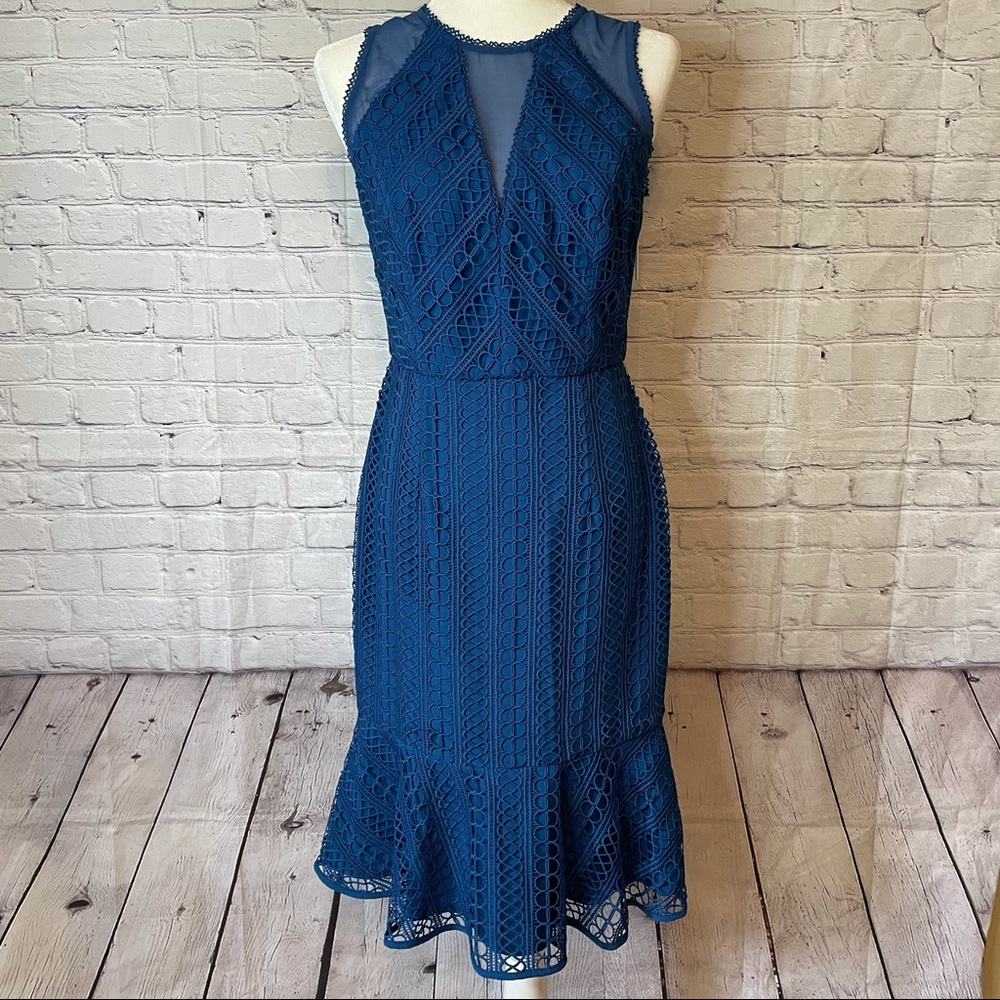 Adelyn Rae Audrey Sheath Dress Blue Sz Small